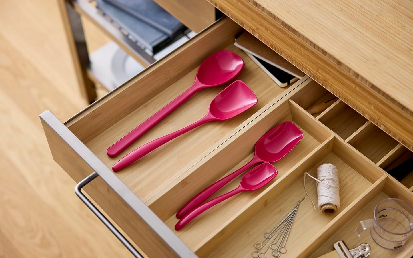Classic 4-teiliges Kochlöffel-Set , hitzebeständig, Beetroot One Size