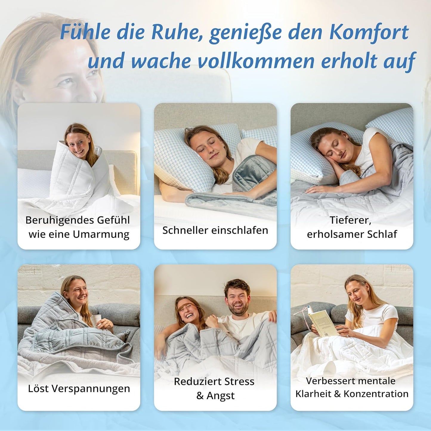 Gewichtsdecke, 135x200 | 7kg Weiß
