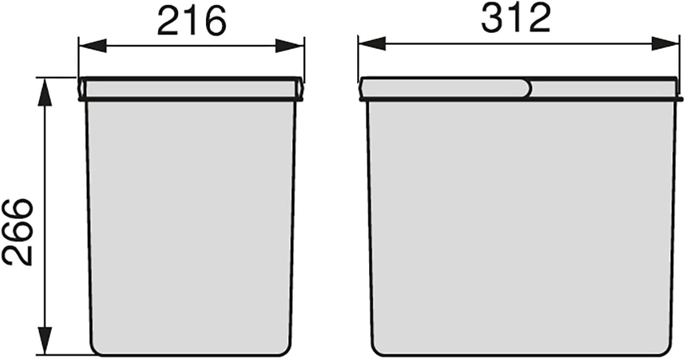 Abfallsammler, H 266 mm (1 x 15 L) / Container