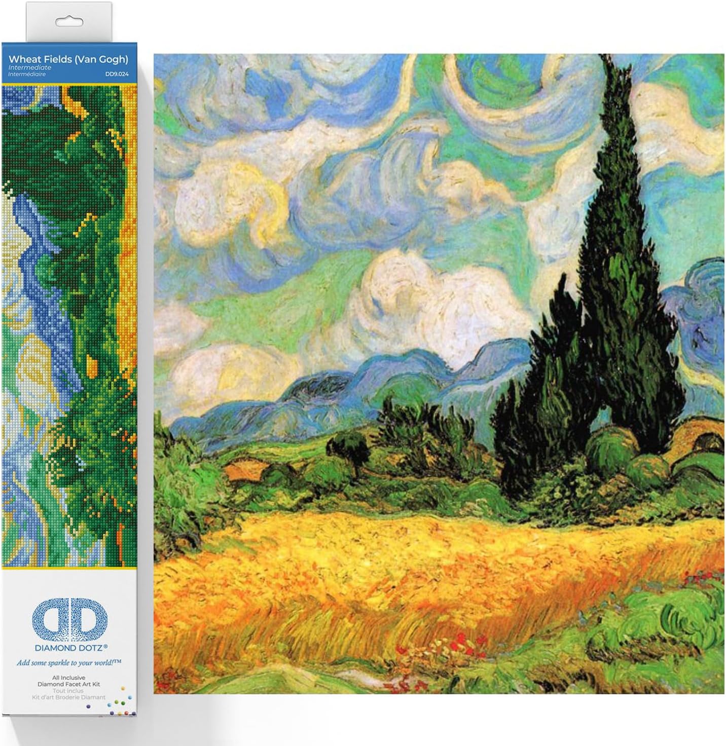 Diamond-Painting-Set Weizenfeld von Van Gogh, 50.8 x 39cm Bunt