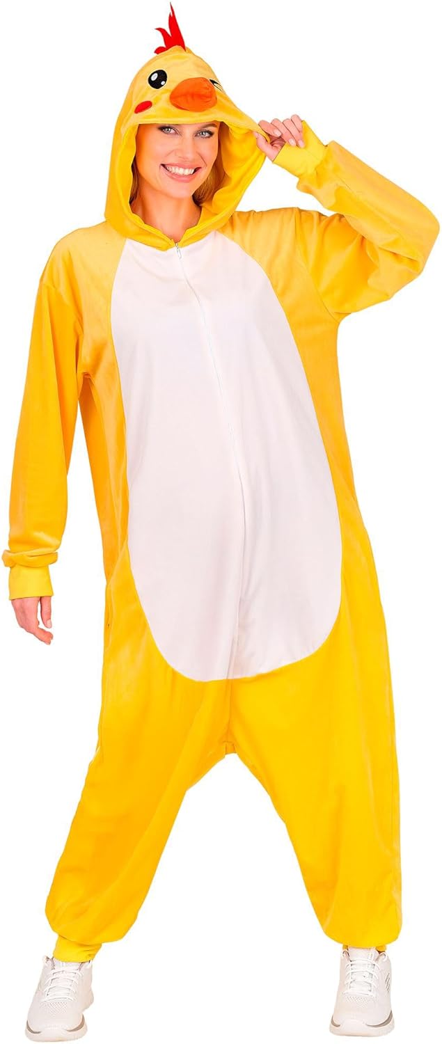 Huhn Jumpsuit Kostüm, Huhn Gelb S-M
