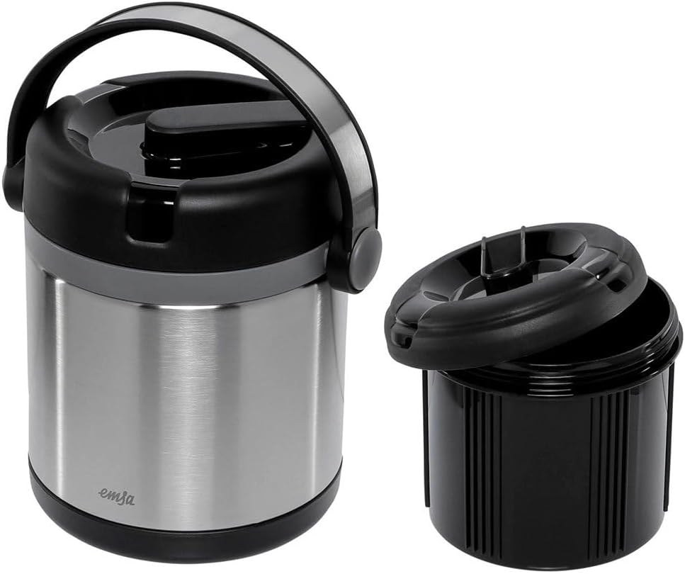 Isolier-Speisegefäss mit integriertem Speiseeinsatz, Schwarz 1.2 L Single