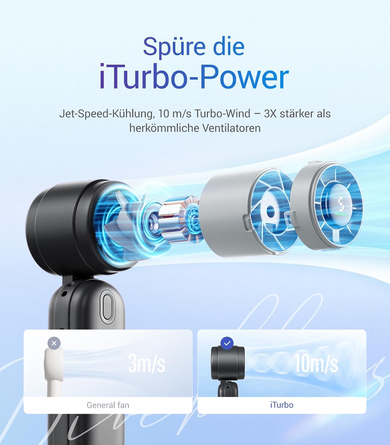 Handventilator Turbo, Schwarz