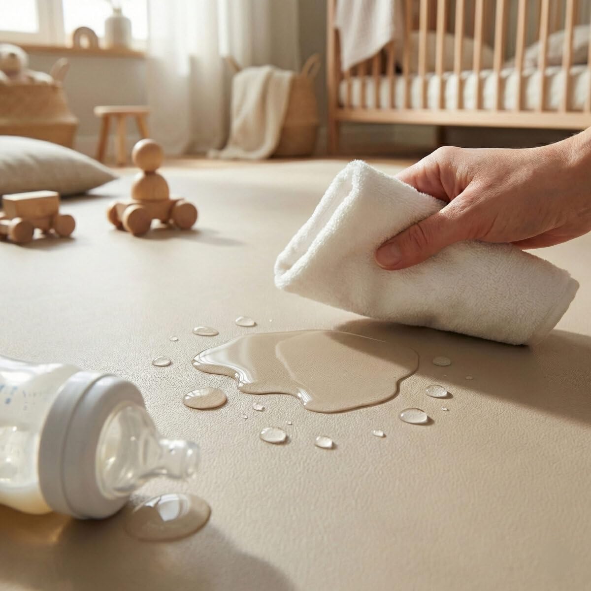 Anti-Rutsch Krabbelmatte, Sand / Beige 120x200 cm (1er Pack)