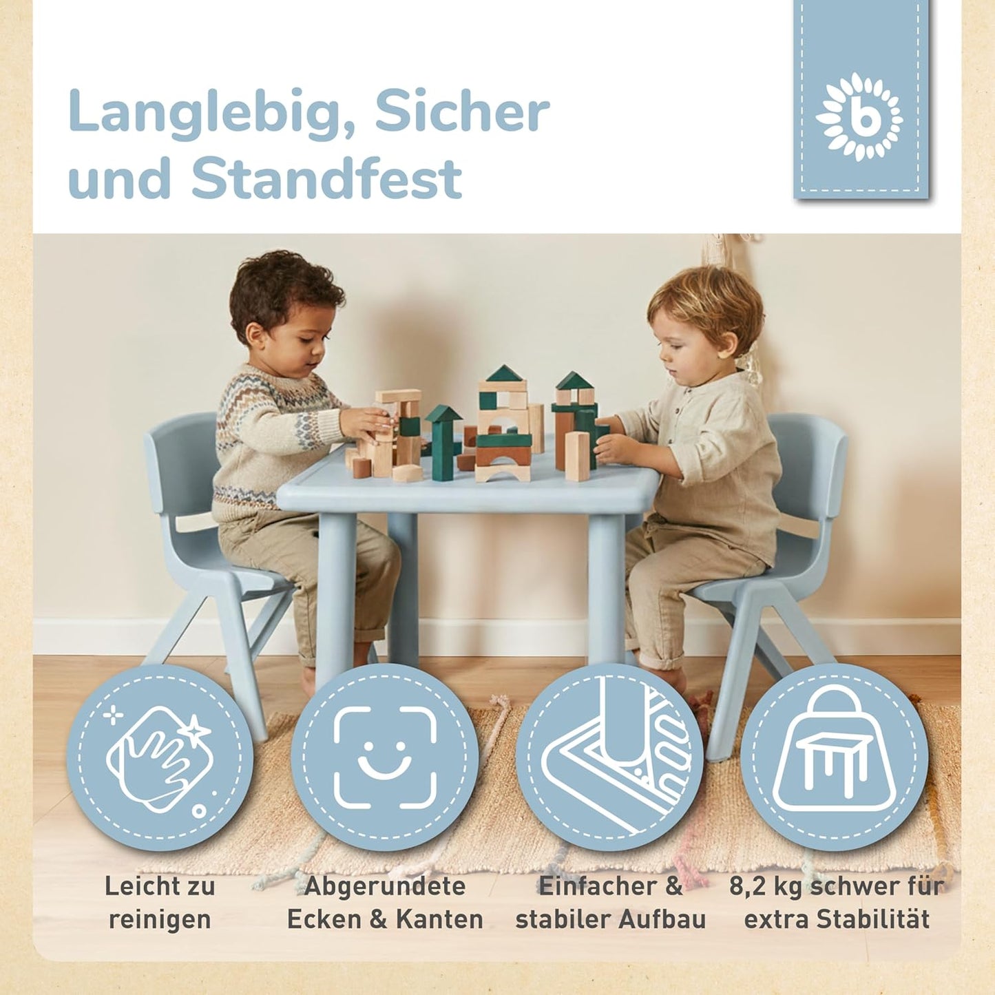 Kindertisch, Hazy Blue