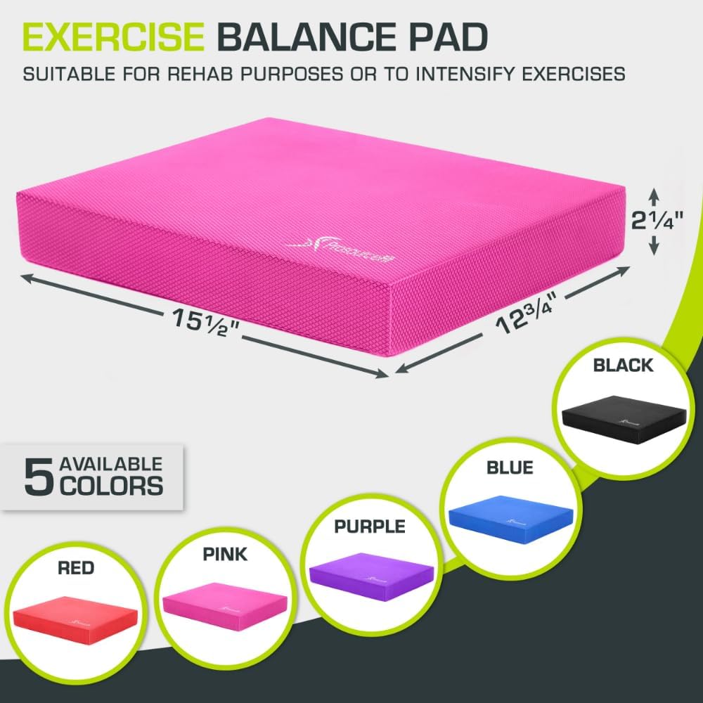 Balance Pad & Knieschoner für Stabilitätstraining, Pink - (39,4 x 31,8 x 6,3 cm) - L