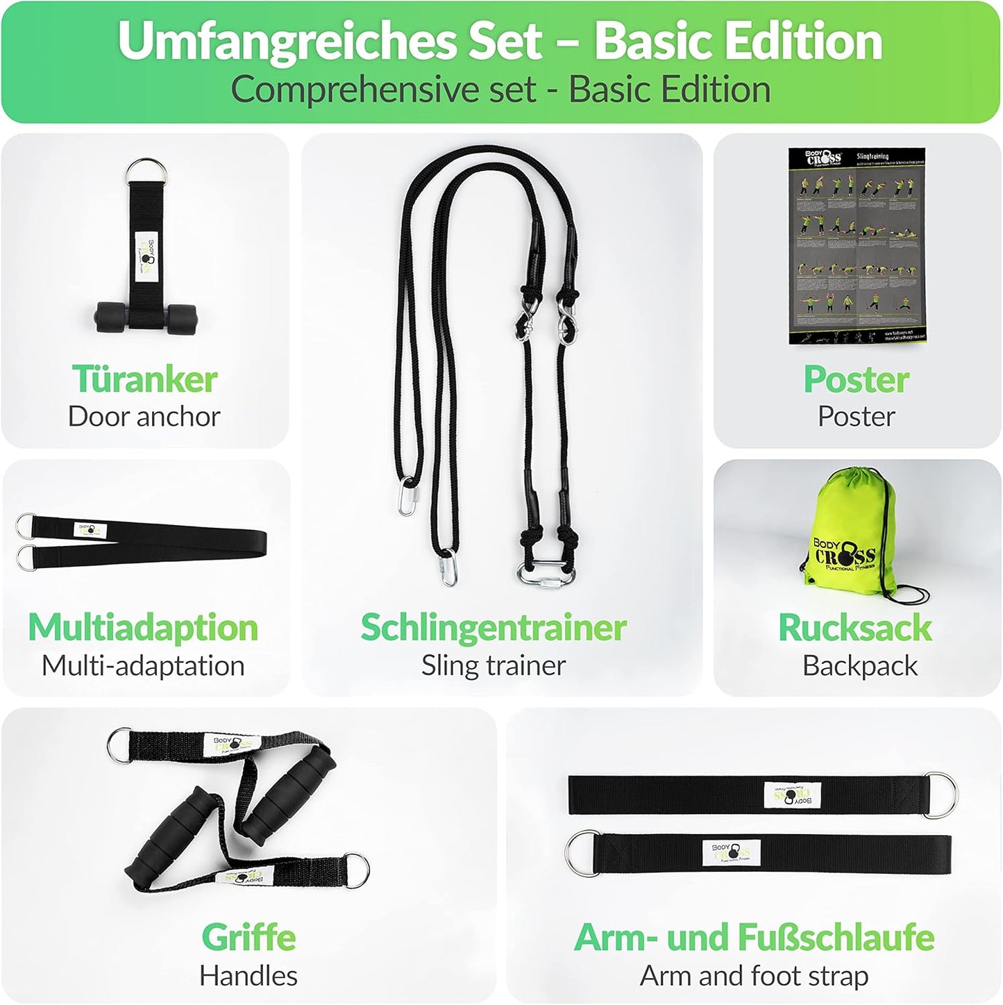 Schlingentrainer Set, Sling Basic Schwarz