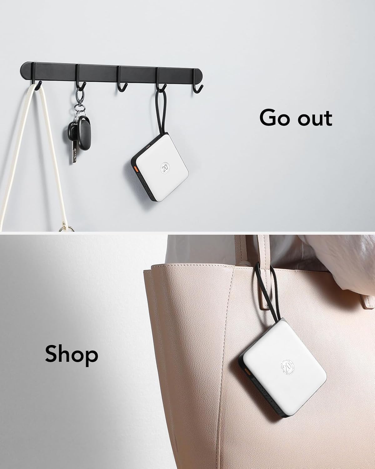 Powerbank mit Schnellladefunktion, Weiß