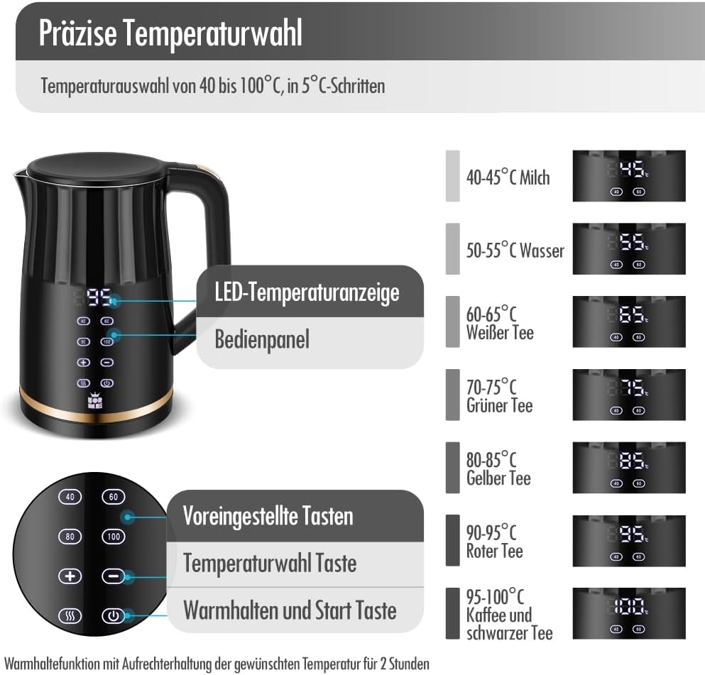 Wasserkocher FKG-3017 mit Temperatureinstellung