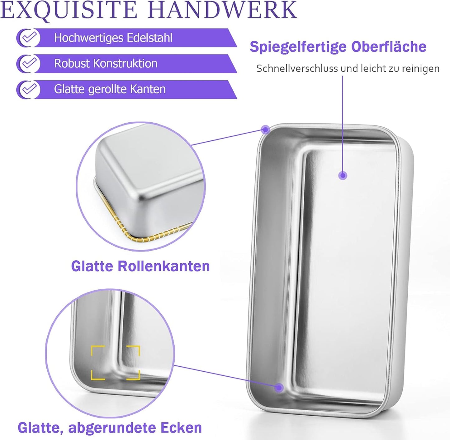 3-teiliges Kastenform-Set, 3 Stück
