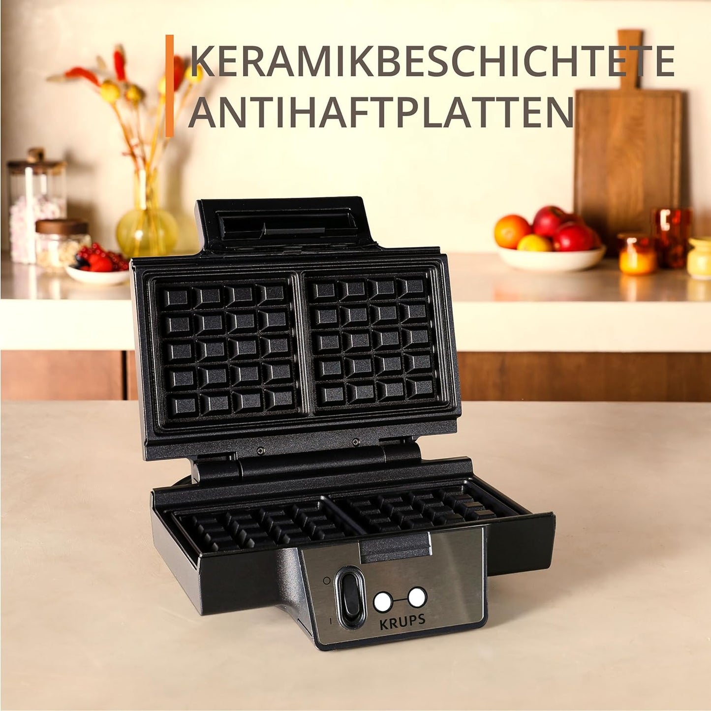 Iconic Waffeleisen FDK261, Keramikbeschichtete Antihaft-Platten