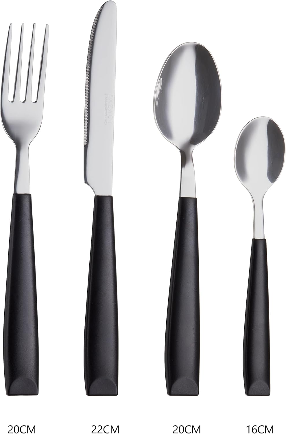 Besteck-Set Edelstahl (16-teilig), Schwarz X 16