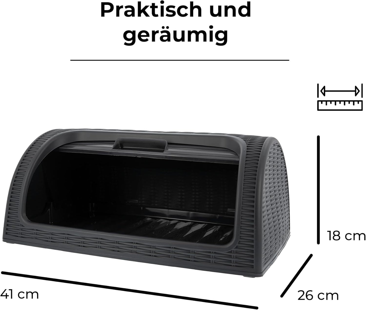 Brotkasten, Grau - Premium