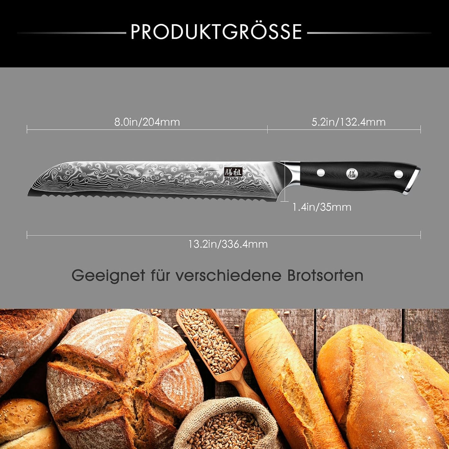 Damast-Brotmesser, Damast Brotmesser