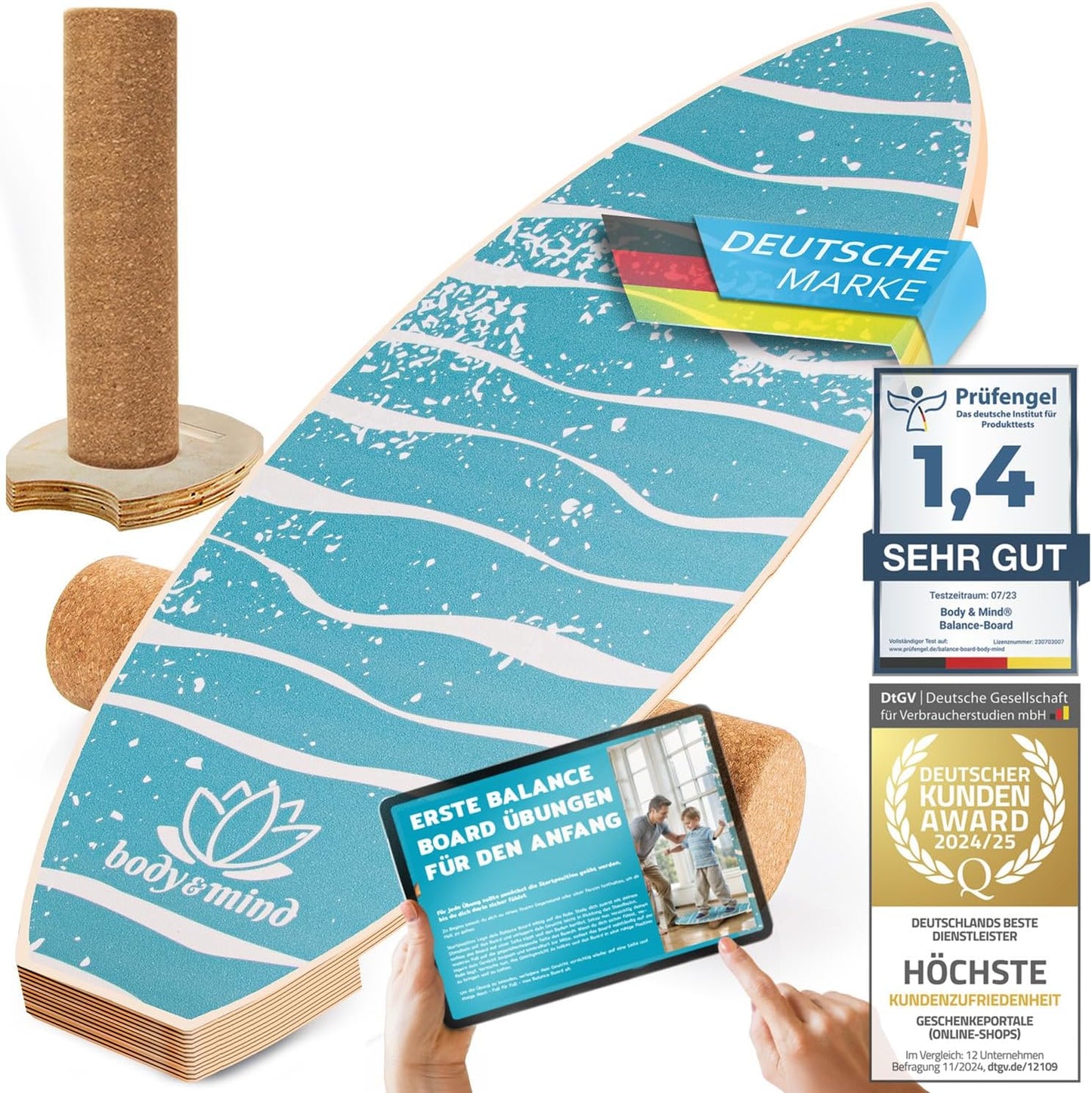 Surf Balance-Board für Gleichgewichtstraining, Light Waves