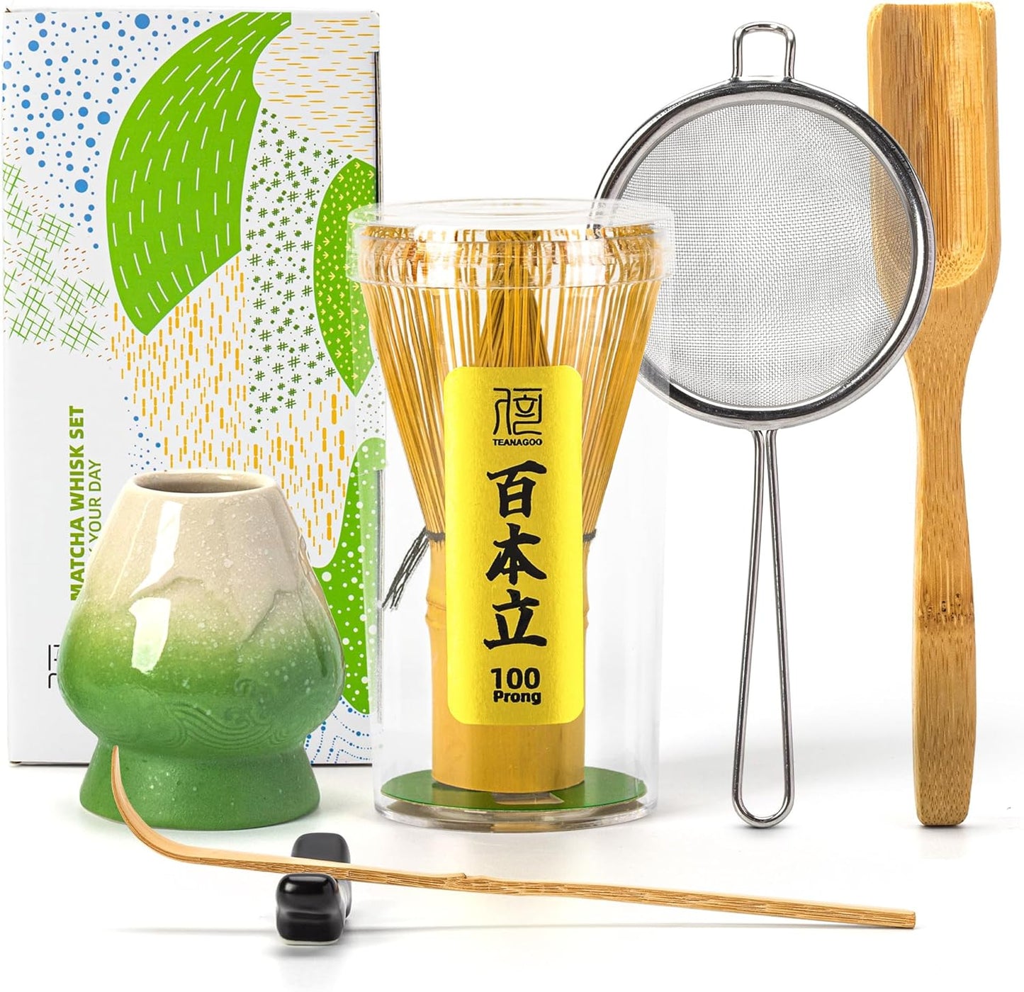 Matcha-Schneebesen-Set, Grün