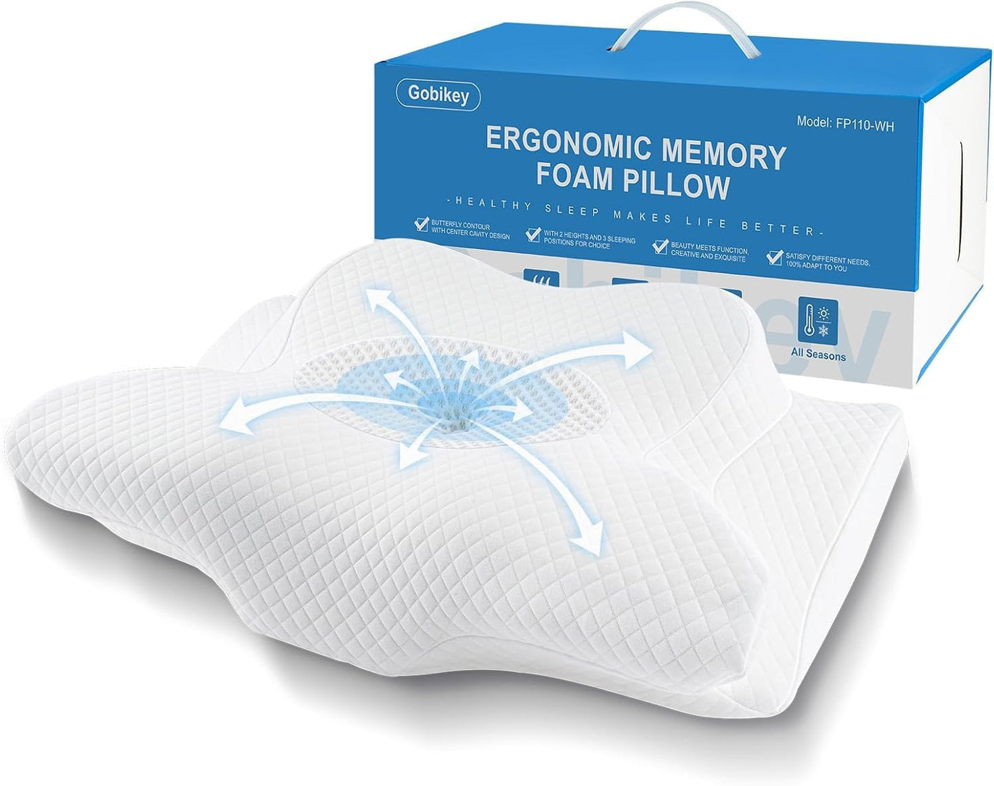Ergonomisches Nackenstützkissen, Weiss