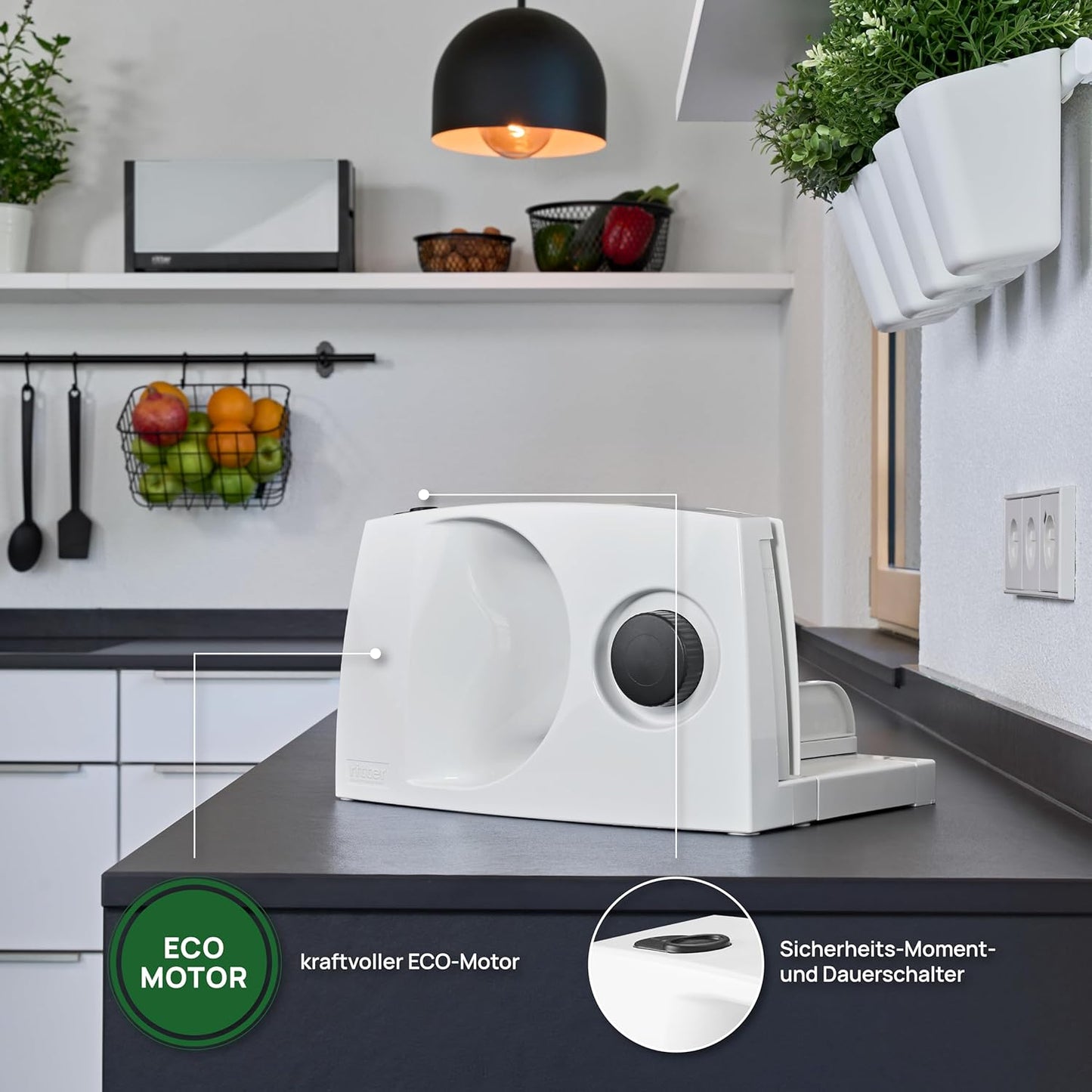 Klappbarer Allesschneider mit ECO-Motor