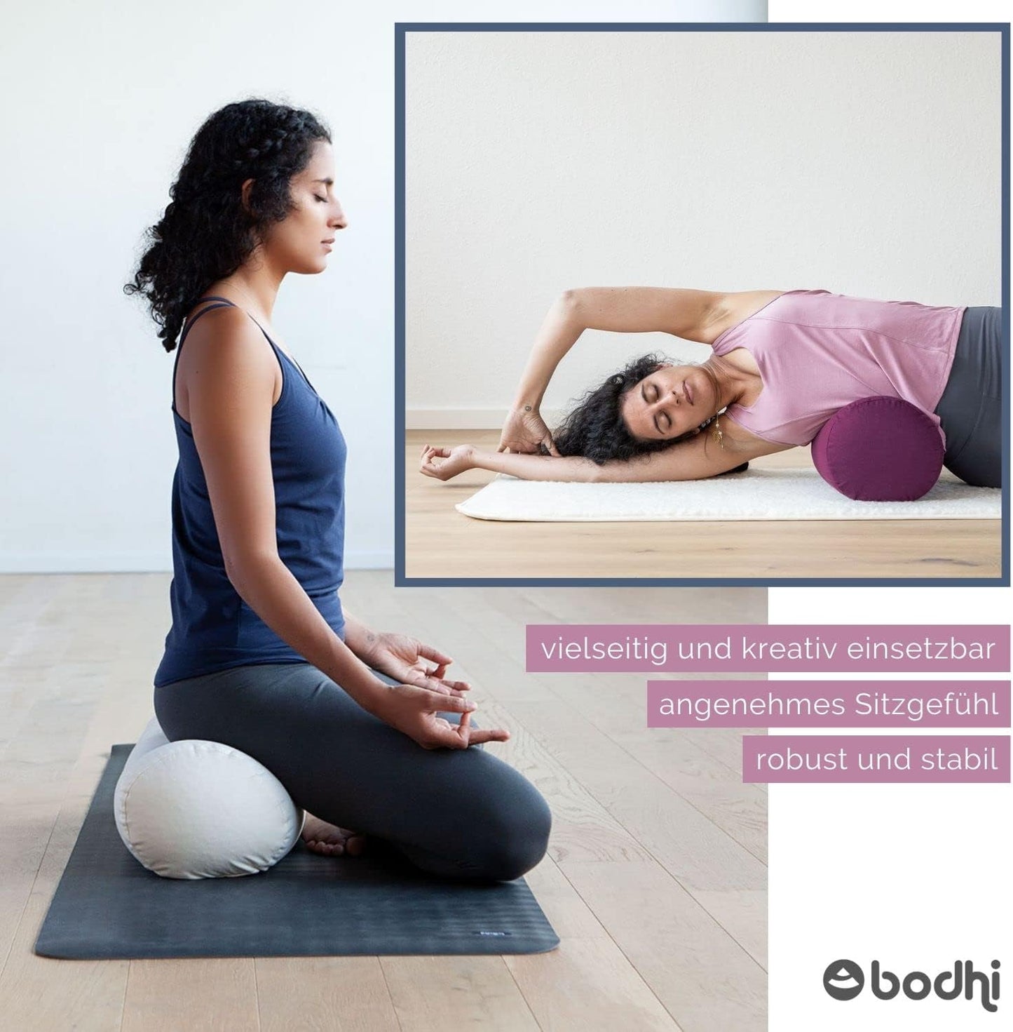 Waschbares Yoga Bolster, dunkelblau