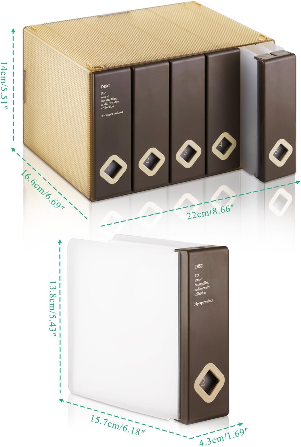 CD/DVD/Blu-ray Aufbewahrung Boxen, Braun