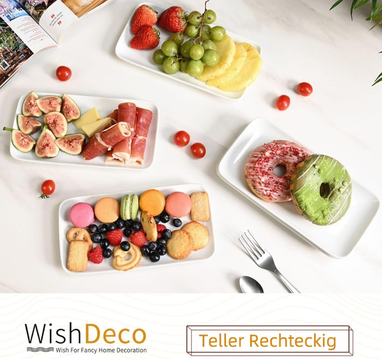 6-teiliges Servierplattenset, L23,5 cm x W12 cm