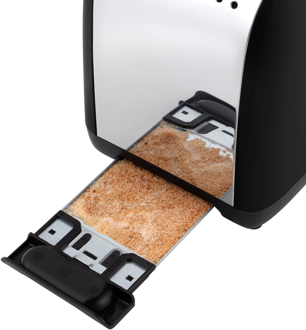 Colours Plus Toaster mit extra breiten Schlitzen, inkl. Brötchenaufsatz, Schwarz