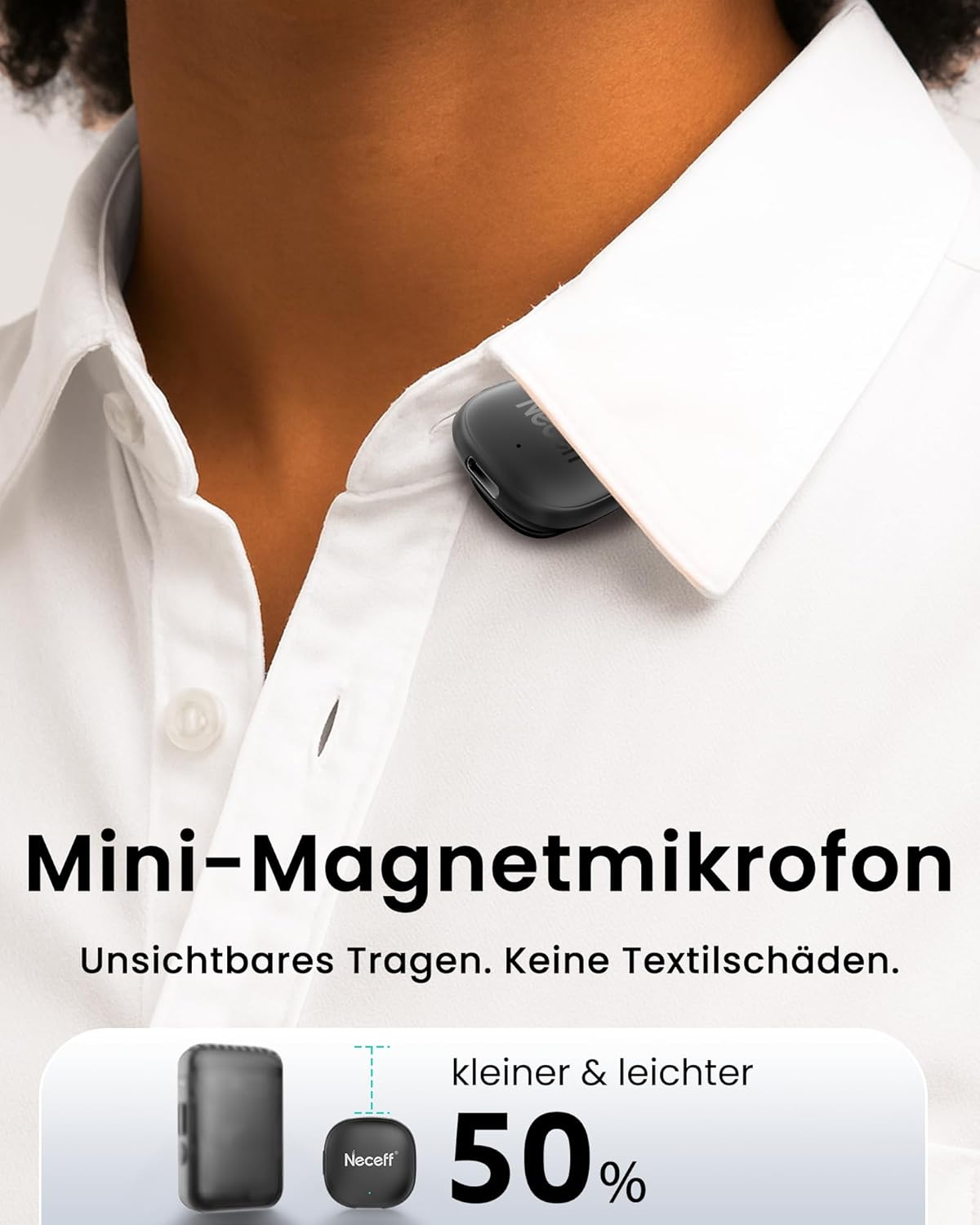 Lavalier-Mikrofon Set für iPhone mit Rauschunterdrückung, Schwarz