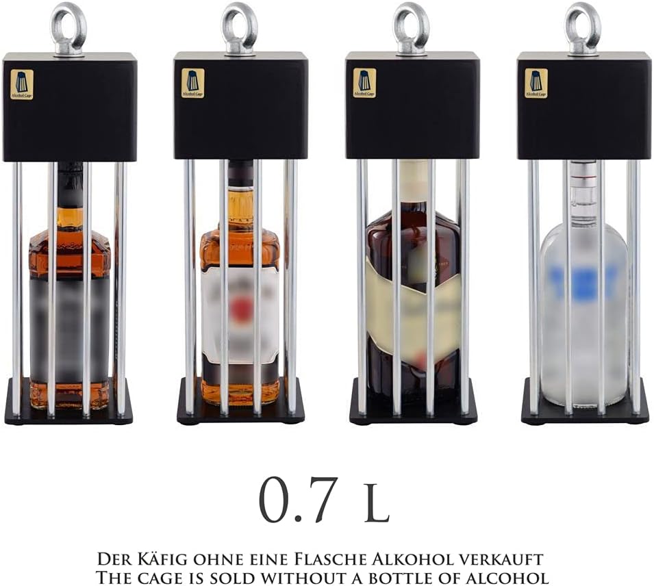 Flaschenkäfig mit 2 Gläsern, Alkoholkäfig + 2 Gläser