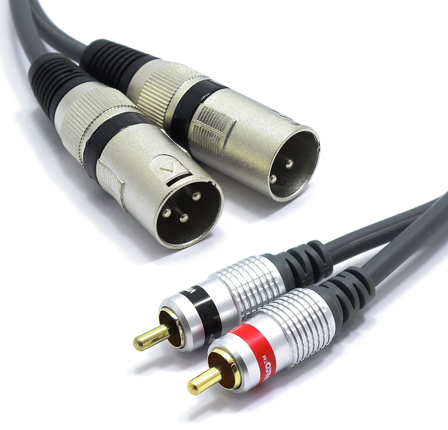XLR auf Cinch Mikrofonkabel, 2-XLR-M/2RCA 3m