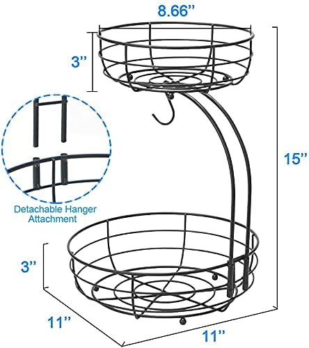 2-stöckiger Obstkorb mit Bananenhalter