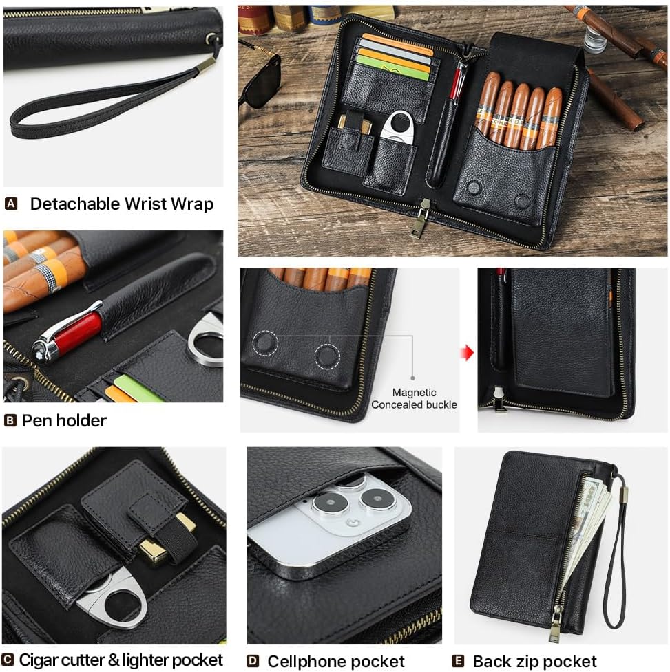 Reise Humidor, Schwarz-5009