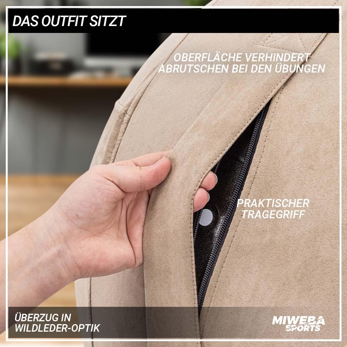 Gymnastikball mit Ballauflage, Beige