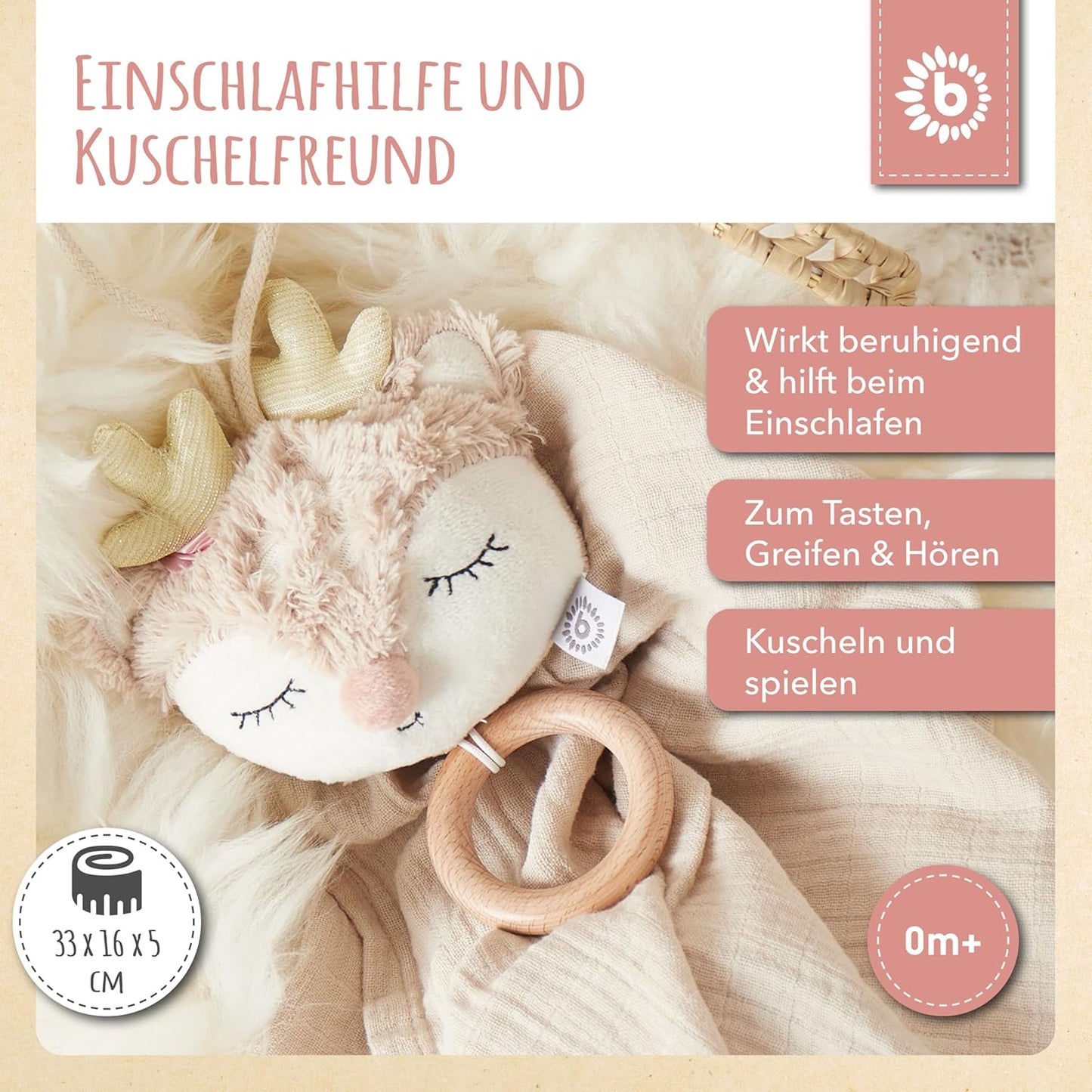 Musikspieluhr Reh, Rosa