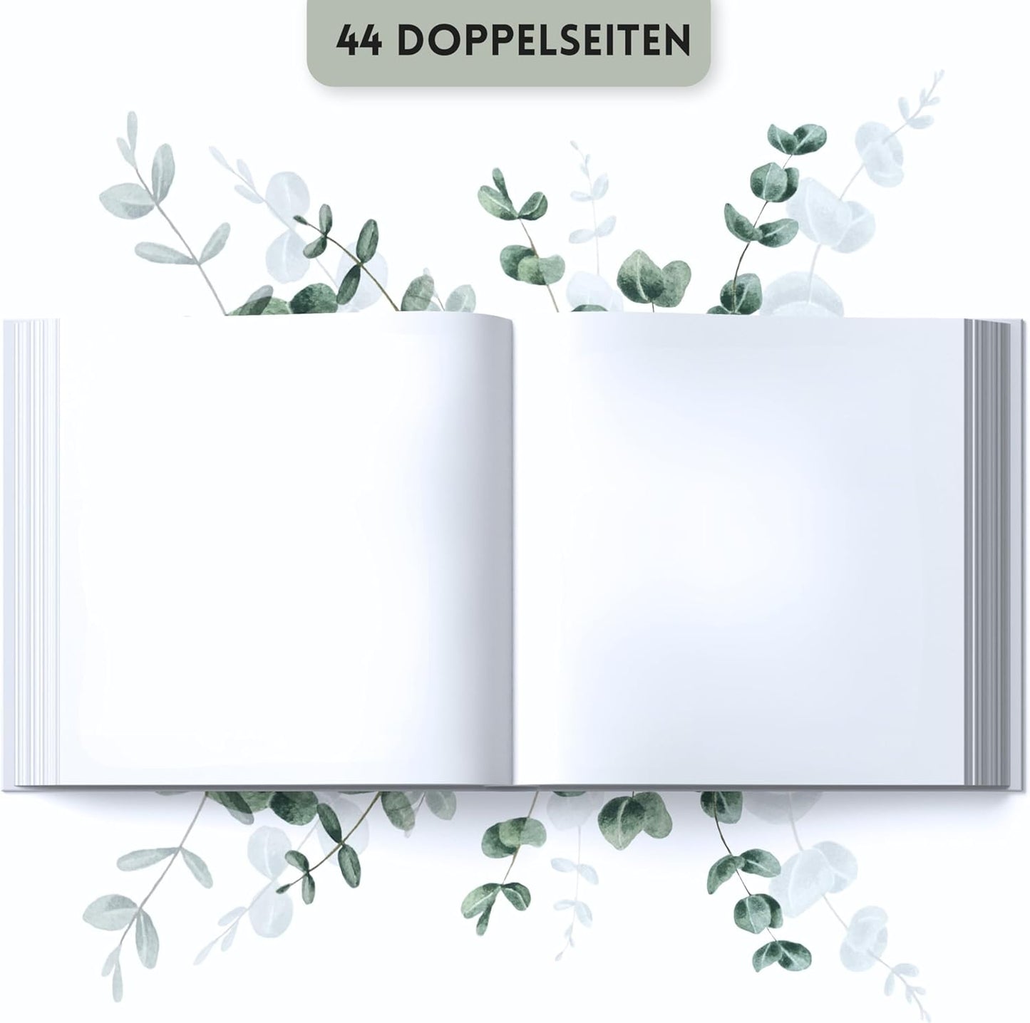 Hochzeitsgästebuch mit Blanko-Seiten, 44 Doppelseiten, Blanko