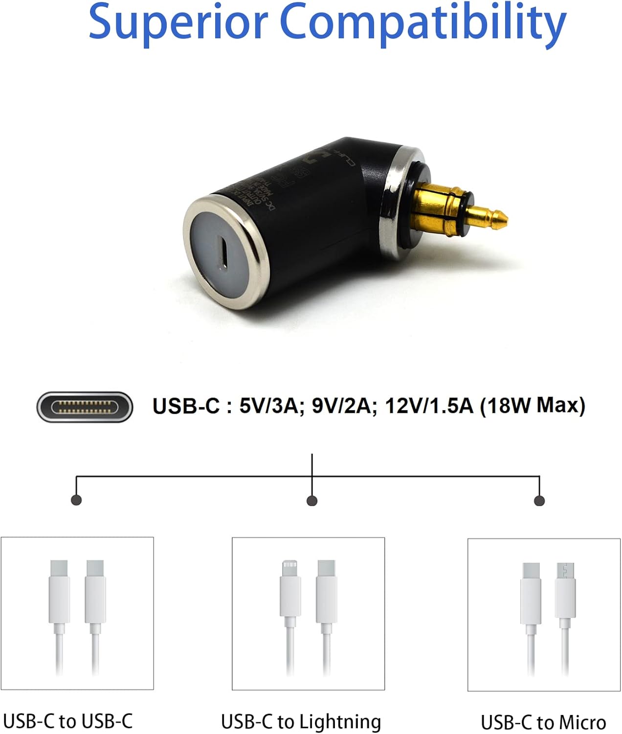 Motorrad USB-Ladegerät Typ C, Typ C kurz abgewinkelt