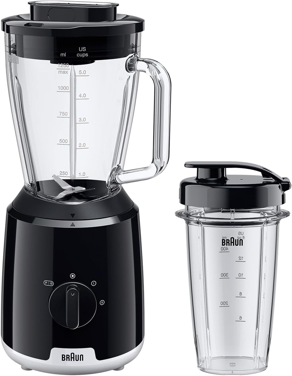 Standmixer Power Blend 1 JB1051, Schwarz Glas-Mixaufsatz