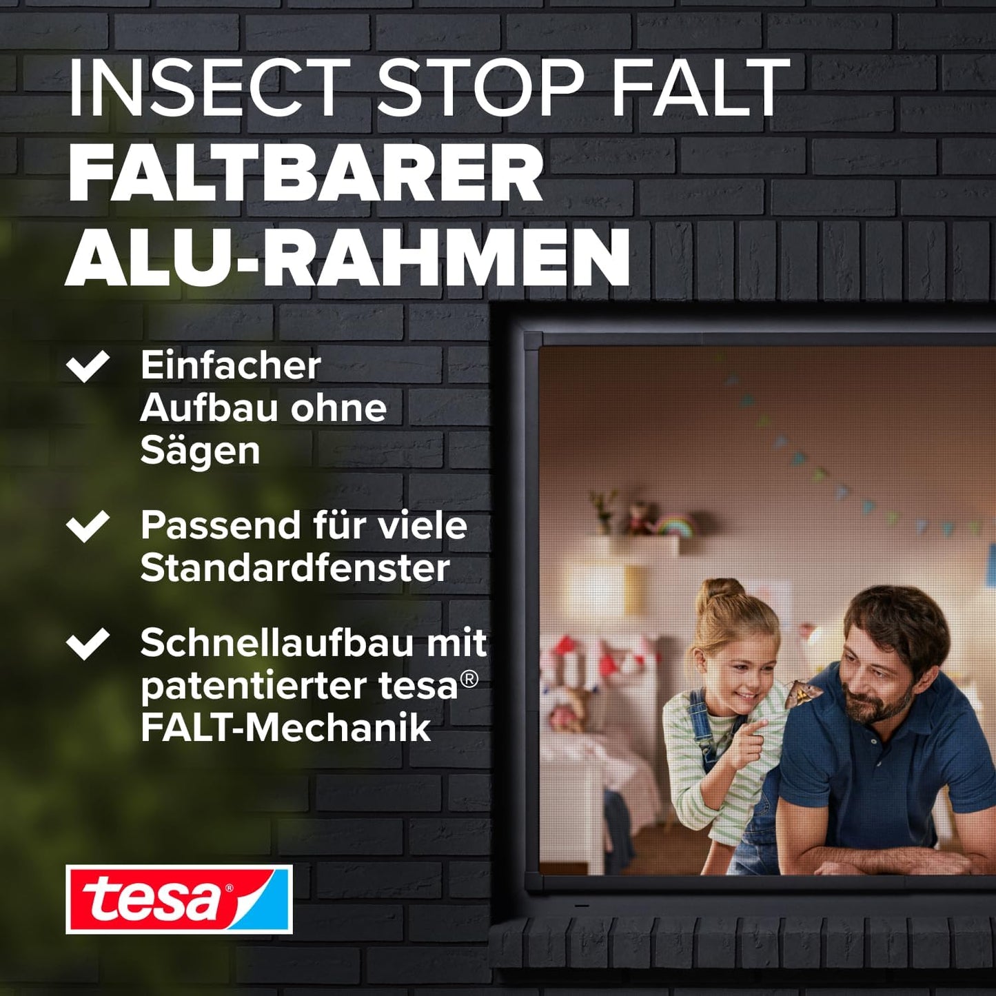Insektenschutz für Fenster, Anthrazit Single