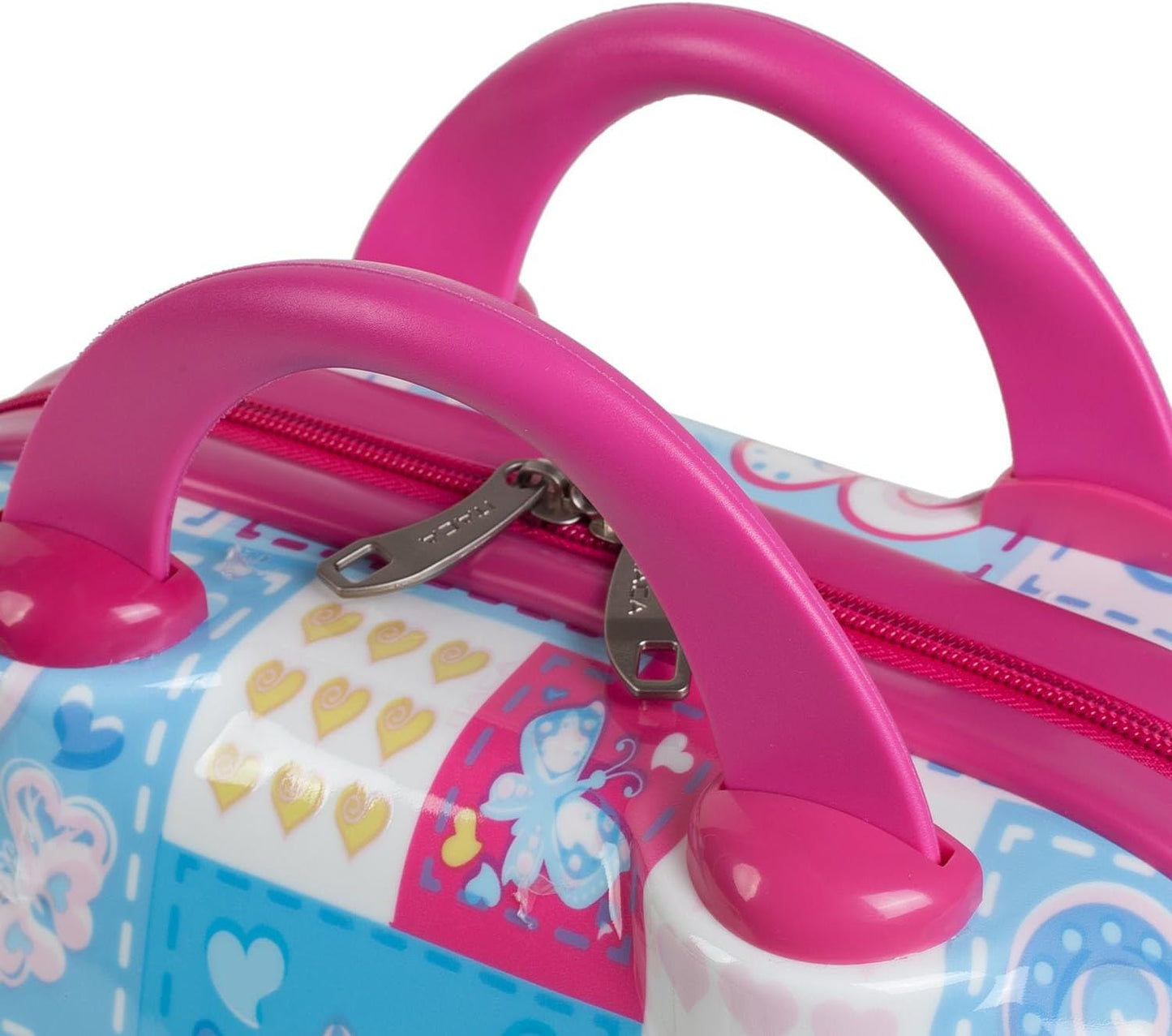 Hartschalen-Kosmetikkoffer mit Kofferhalterung, XS Blau-fuchsia