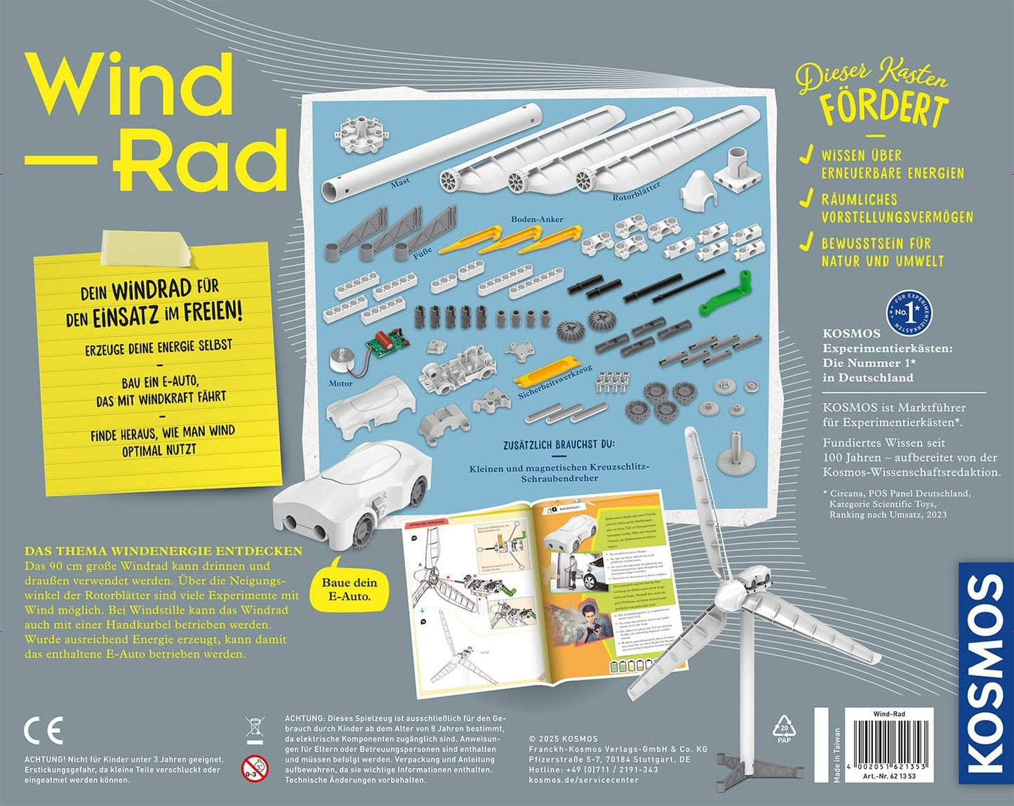Windrad-Experimentierkasten mit Mini E-Auto, Edition 2025
