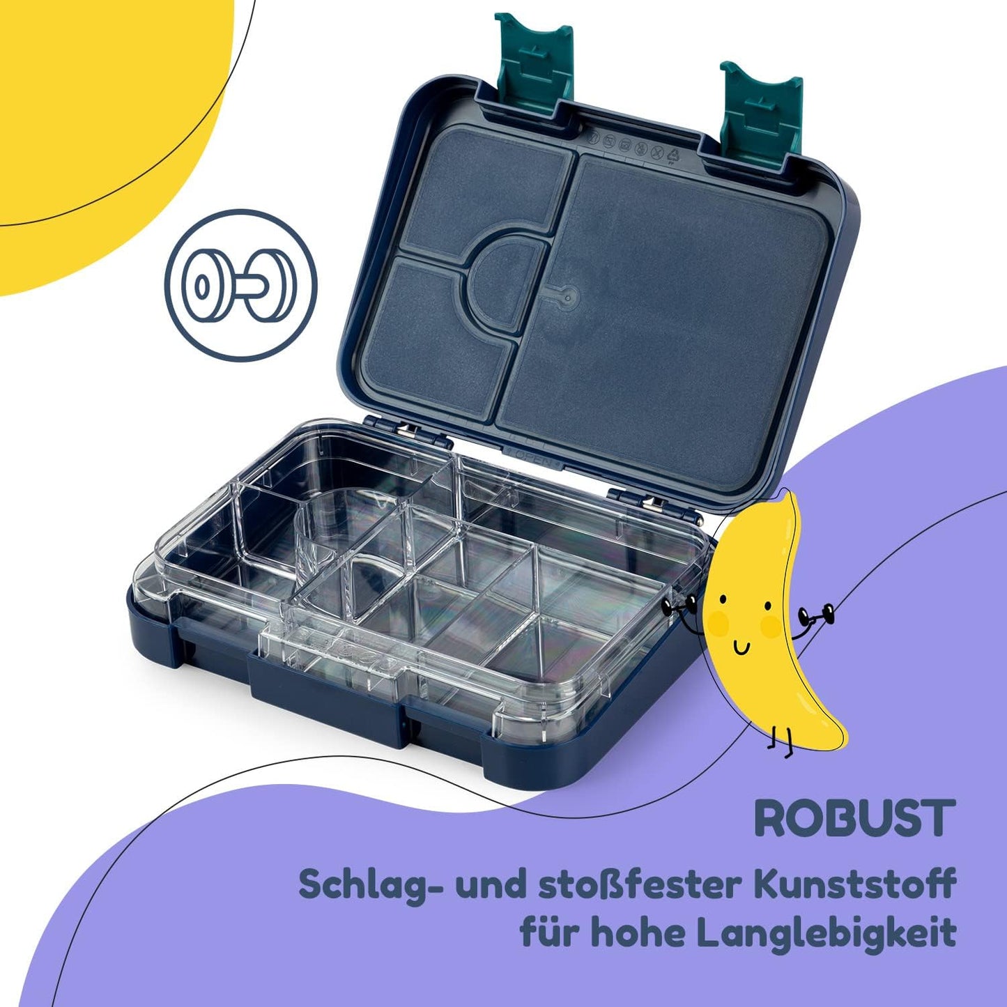 Kinder-Brotdose, Marineblau Space