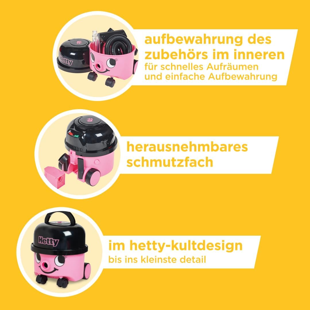 Hetty Spielzeug-Staubsauger mit echter Saugfunktion, Hetty