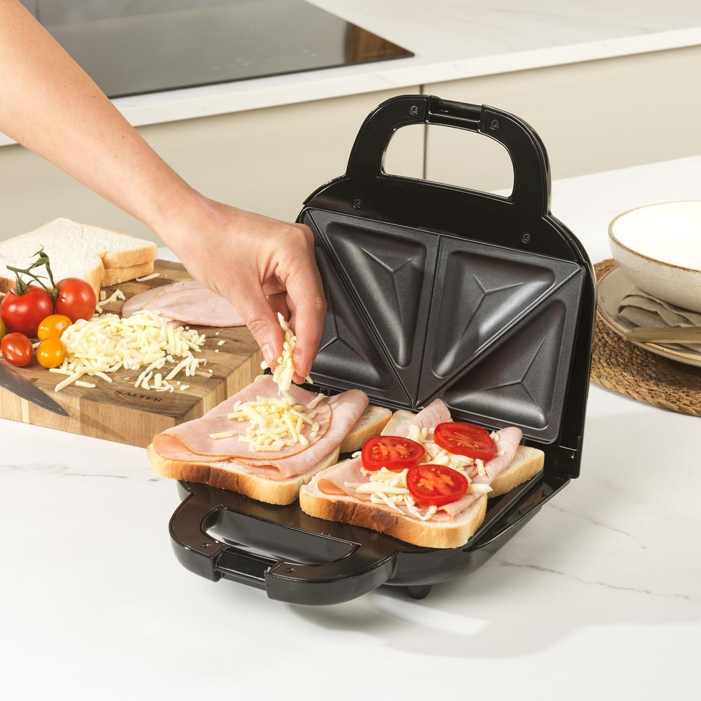 Sandwich-Toaster für 2 Sandwiches, EU Stecker