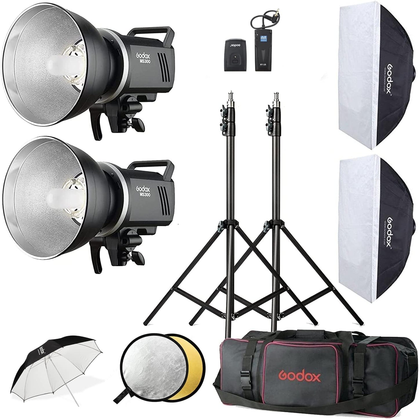Studio Stroboskop Blitzlicht Kit, 300W x2