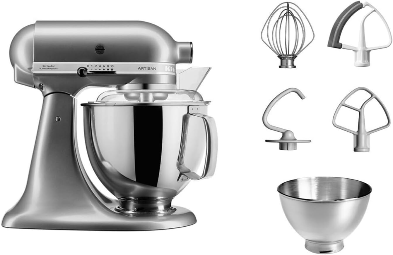 Küchenmaschine Artisan 5KSM175PS mit Zubehör, 4,8 Liter Kontur Silber
