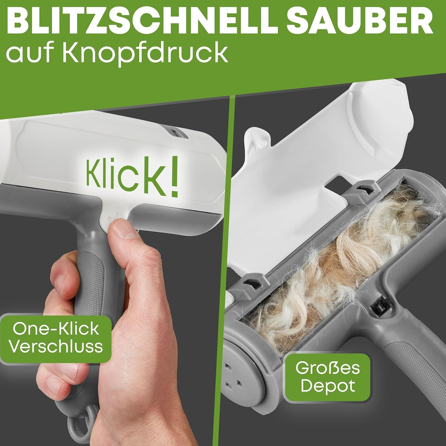Fusselrolle Tierhaarentferner, Grau