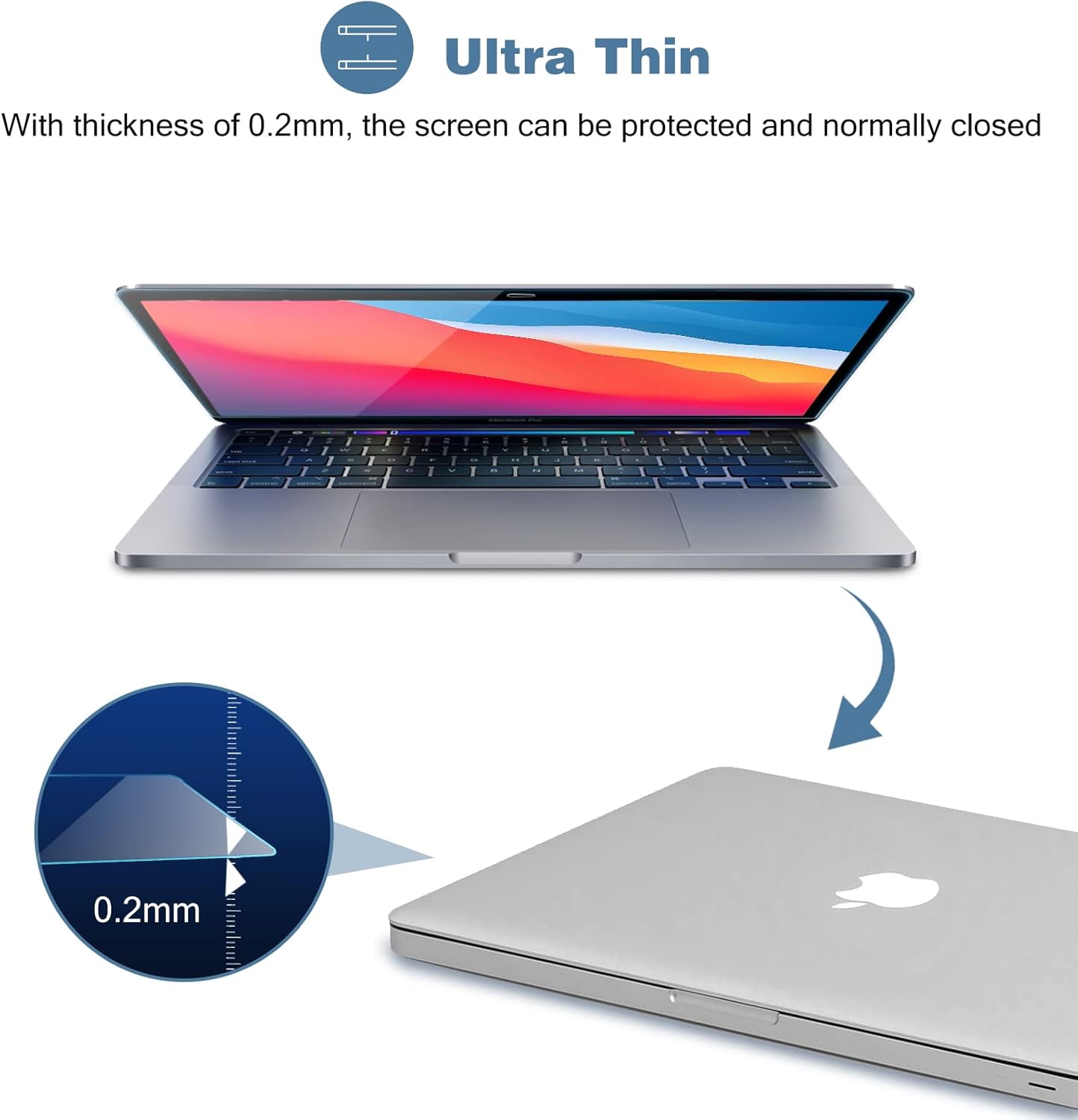 2x Displayschutzfolien für 13" MacBook Pro 13/ MacBook Air 13, Clear