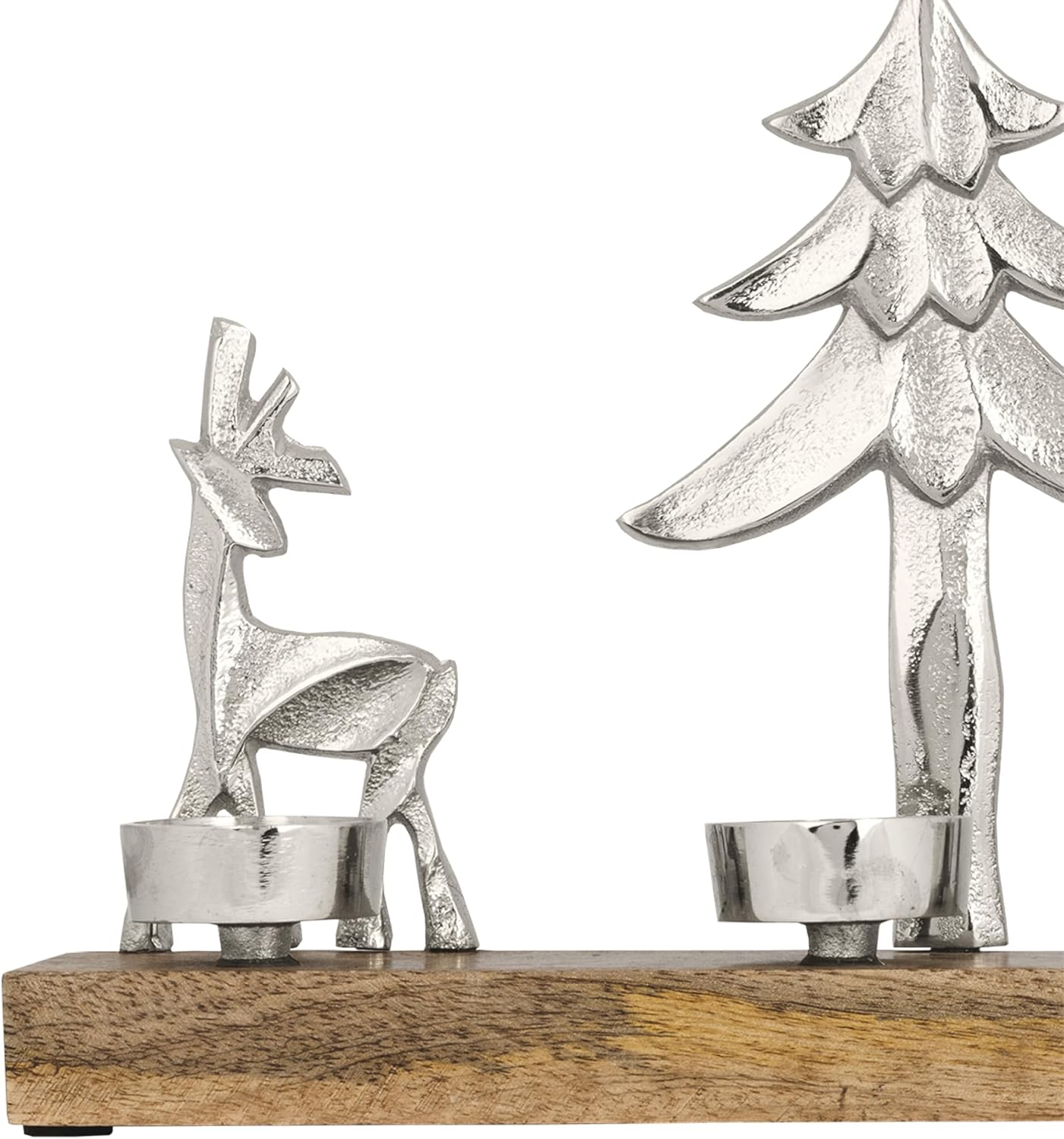 Teelichthalter mit Rentieren Baliguian, Silber 38 X 20 Cm (Lxh)