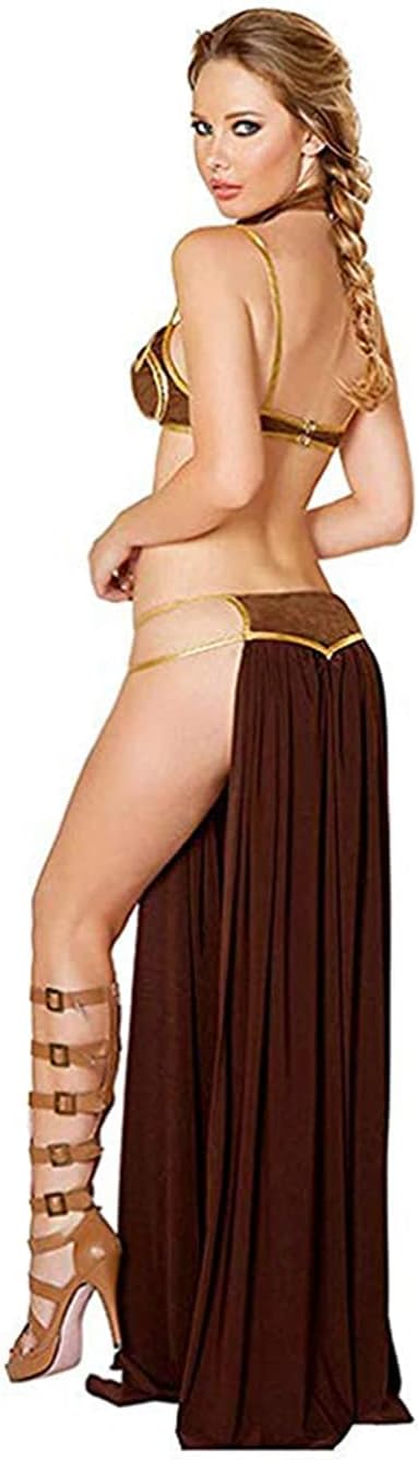 Sexy Damenkostüm Prinzessin Leia Cosplay, M Brown