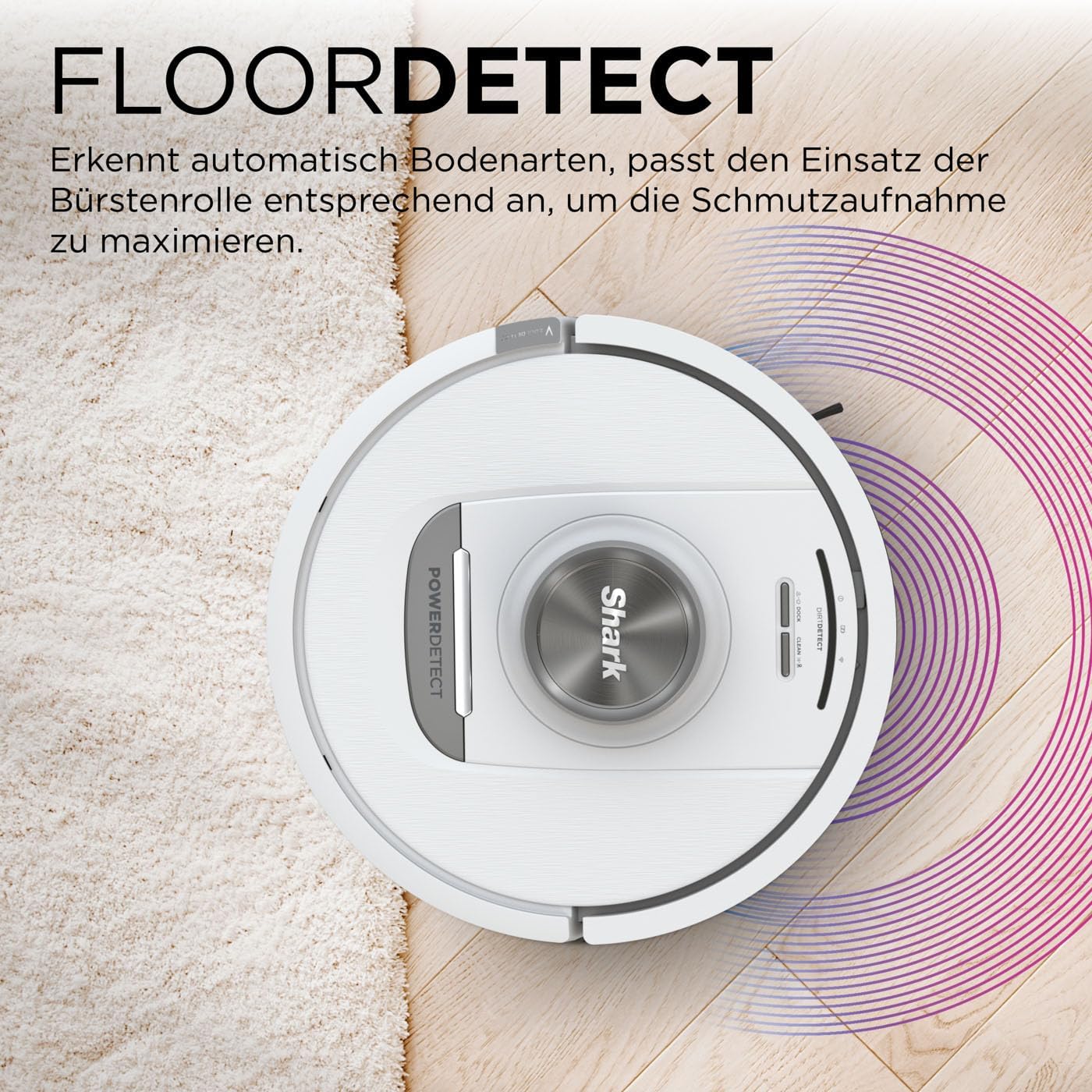 PowerDetect Saugroboter mit LiDAR-Navigation, PowerDetect Nur Saugen ; Weiss