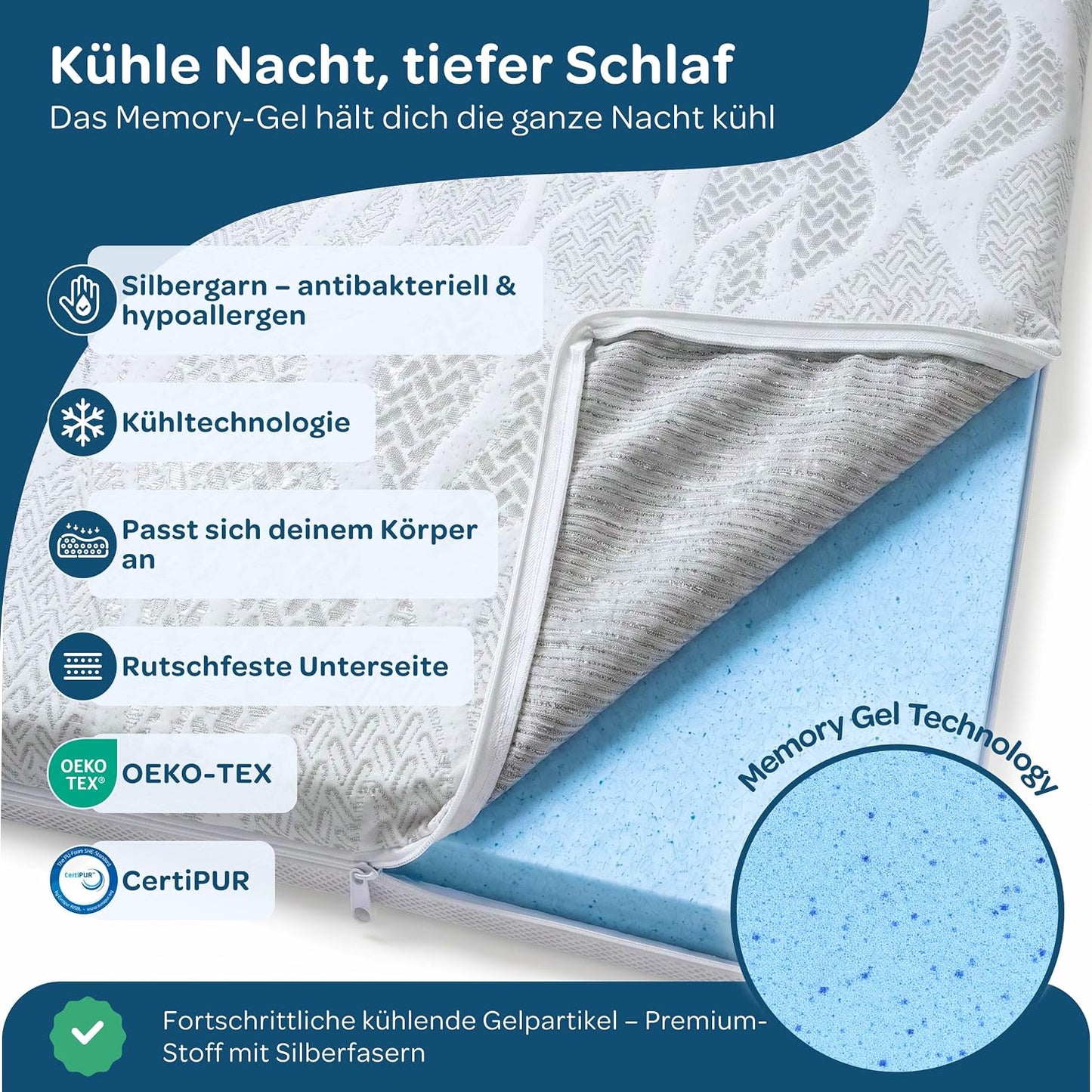 Matratzentopper, 140x200 cm, 140x200 cm 7 cm Hoch